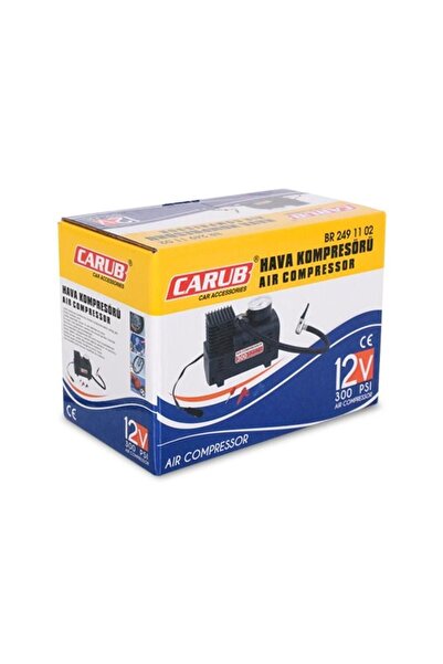 Carub Hava Kompresörü 12V 300 PSI Göstergeli Çakmaklık Girişli Lastik Şişirici Pompa