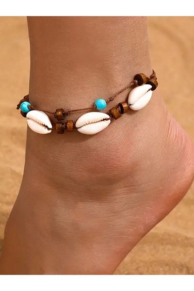 By Song Aksesuar Turquoise Seashell and Natural Stone Hal Hal Hal