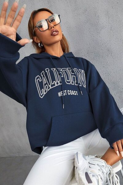 coolart سويت شيرت بقلنسوة بطبعة كاليفورنيا للجنسين