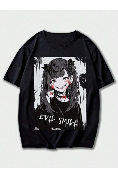 coolart Majica Evil Smile - crna Štampano Oversize kroj letnja kratka rukava ...
