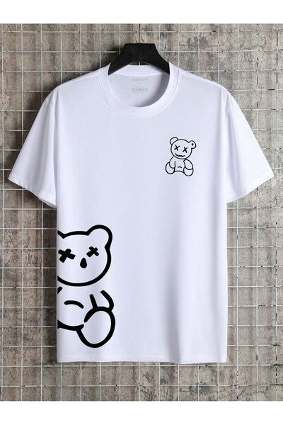 coolart Tricou Teddy Bear - Tricou oversize cu mânecă scurtă de vară cu impri...