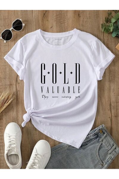 coolart Tricou Cold Valuable - Tricou de vară supradimensionat cu imprimeu al...