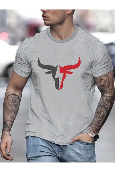 coolart Siva Oversize kroj letnja majica - okrugla kragna , kratki rukav