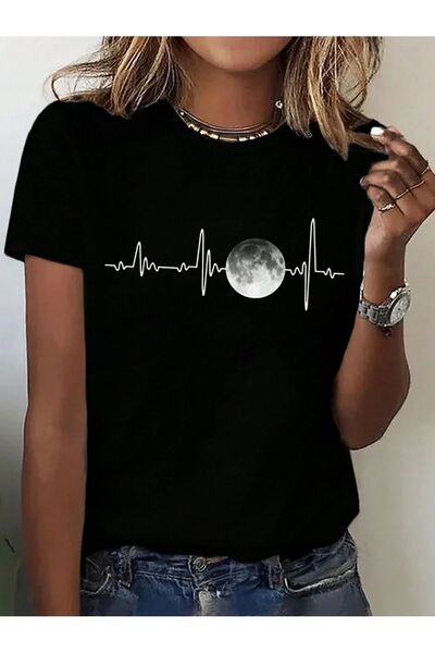 coolart Μπλουζάκι Ay Ritim - Μαύρο με στάμπα, υπερμεγέθη καλοκαιρινό κοντομάν...