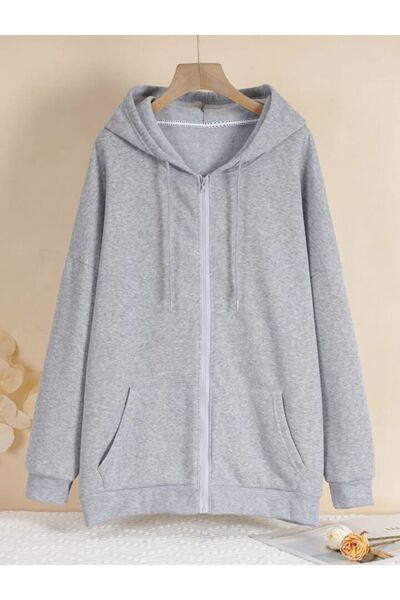 coolart سترة صوفية بسحاب غير مطبوع للجنسين