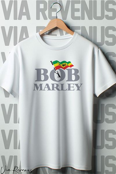 Vordevia Tricou alb supradimensionat - Bob Marley imprimat