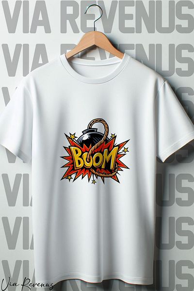 Vordevia Λευκό μπλουζάκι Oversize - Boom Printed