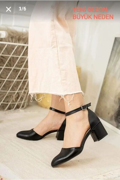 BAY ARMEDON حذاء نسائي أسود من الجلد بكعب قصير وربطة عنق كلاسيكية للاستخدام ا...