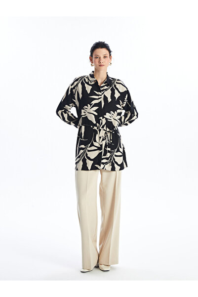 LC Waikiki Dámská tunika ze směsi lnu se vzorem - LCW