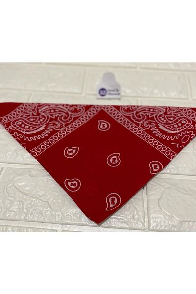 sema aksesuar Red 100% Cotton Unisex Ethnic Patterned Bandana Scarf New Year Gift