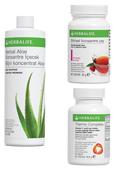 Herbalife Aloe Vera, Thermo Complete Ve Ahududulu 50gr Çay Birer Adet