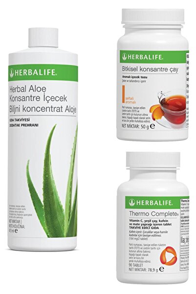 Herbalife Aloe Vera, Thermo Complete Ve Şeftali 50gr Çay Birer Adet