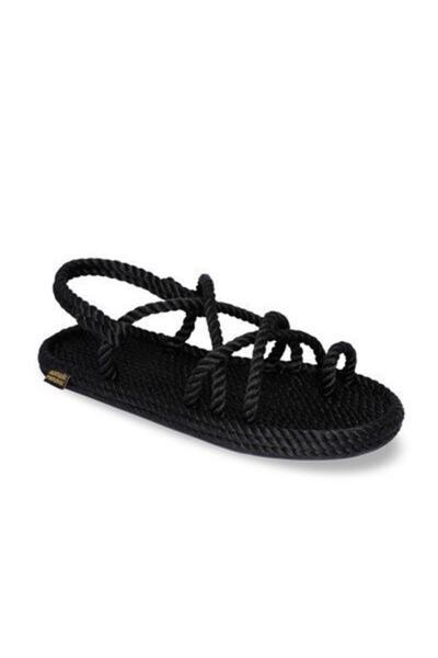 Nomadic Republic Ibiza Black Rubber Sole Women's Rope Sandals - Rope Model