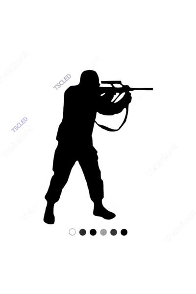 TSC Soldat care împușcă cu pușcă Autocolant 17cm