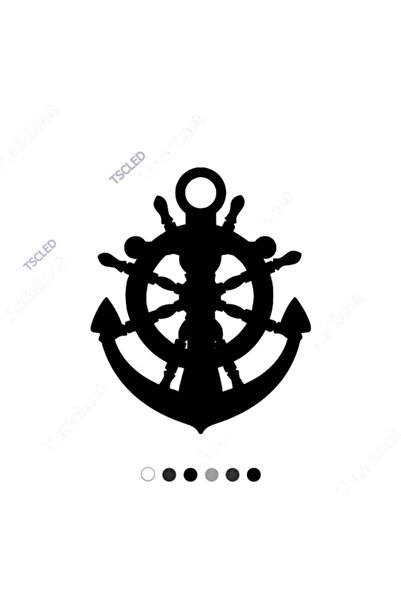 TSC Deniz Gemi Dümeni Ve Deniz Çapası Sticker 18cm