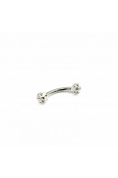 AyçaSilver Taşlı Orta Boy 8 Mm Kaş Daith Piercingi Taşlı Kaş Piercingi Şambala