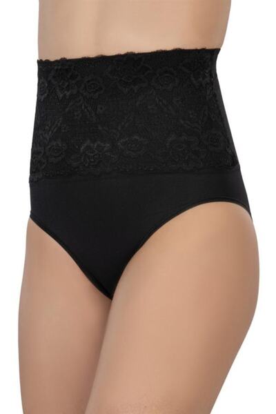 Emay Korse Crni prednji Čipka deo Visok struk slip korset