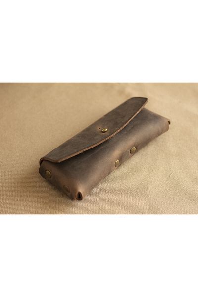 Hi Leather Hera Leather Glasses Case Chestnut