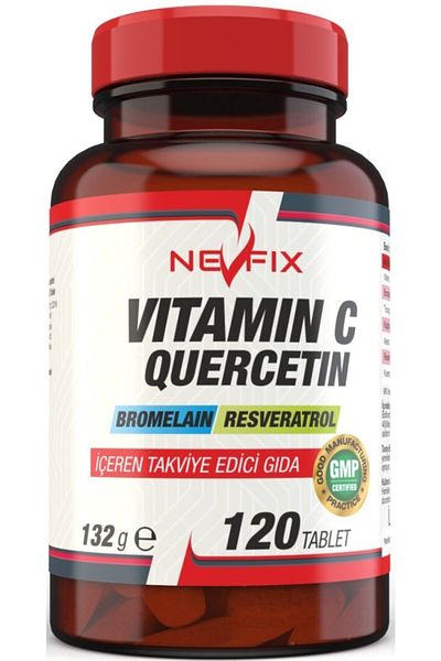 Nevfix Vitamin C Curcetin Bromelian Resveratrol 120 Tablets