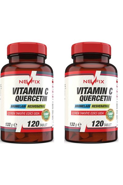 Nevfix Vitamin C Curcetin Bromelian Resveratrol 120 Tablets X 2 Boxes