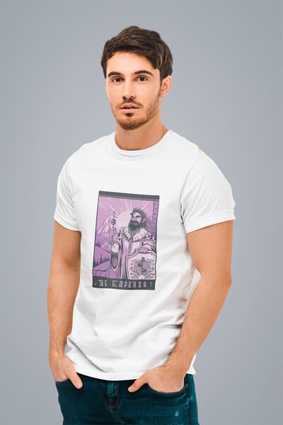 ErTaPassage Tarot alb cu imprimeu masculin tricou - T2096073
