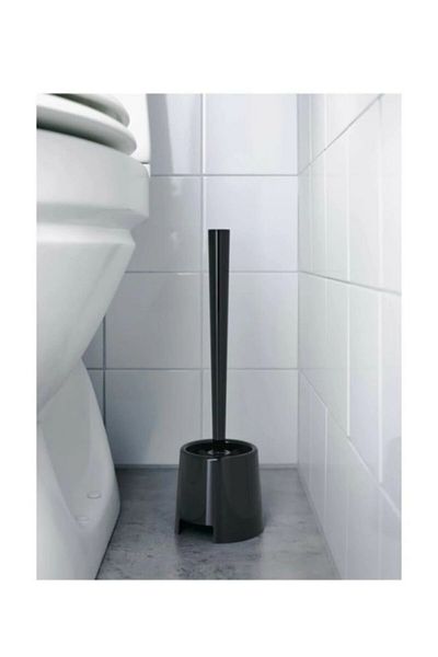 IKEA Λευκή Bolmen Πλαστική Βούρτσα Τουαλέτας - Μαύρη Πλαστική