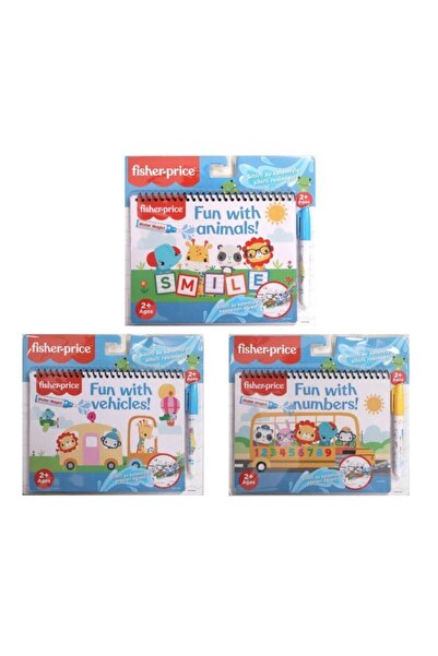 FISHER PRICE Sihirli Boyama Kitabı 3'lü Set Hayvanlar Sayılar Araçlar(water M...