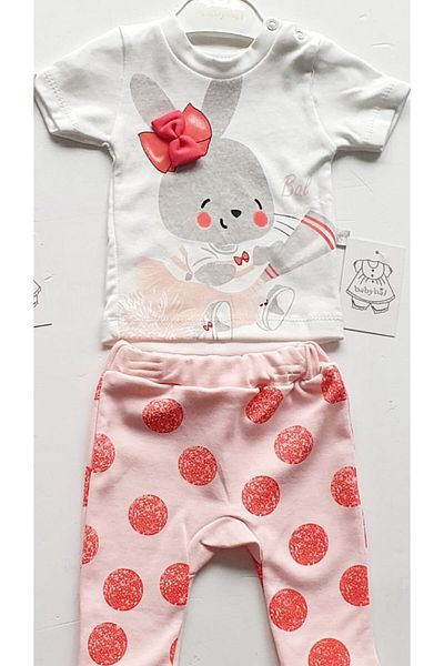 Babybal 2-Piece Baby Bottom Top Set Ballerina Rabbit Red