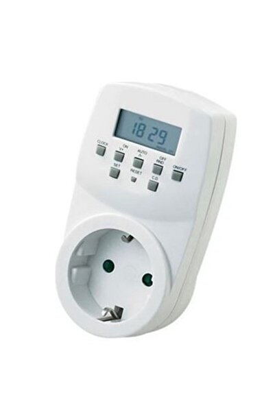 Genel Markalar Dijital Zaman Saat Ayarlı 20 Program Hafızalı Priz