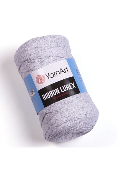 Yarnart Rıbbon Lurex - Glitter, Αξεσουάρ Χειροποίητο Πλεκτό Σχοινί Λευκό-ασημί Glitter-720