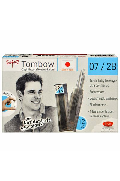 Tombow 0.7 Mm 2b Classic Tube Pen Tip 12 Pack
