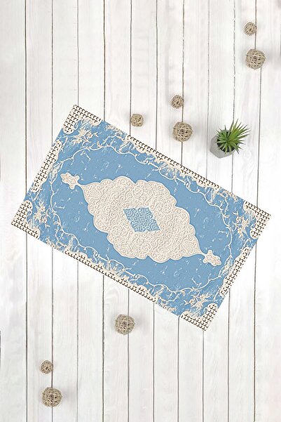 Evsebu Covoraș decorativ multifuncțional pentru ușă cu motiv clasic albastru