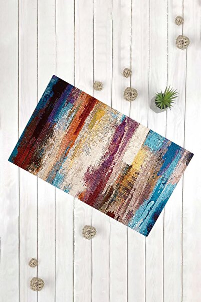 Evsebu Model modern, albastru, violet, covoraș decorativ multifuncțional pentru ușă