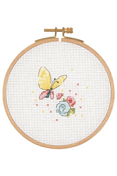BALIM ÖRGÜ EVİ Kit Tuva Cruce Masina Lemn Fluture Si Flori E1301 12,5 Cm