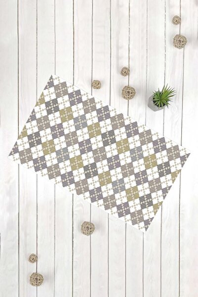 Evsebu Διακοσμητικό χαλάκι πόρτας πολλαπλών χρήσεων Cross Line Mink