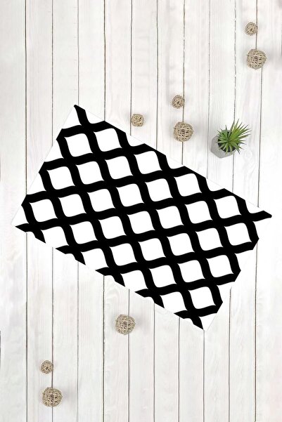 Evsebu Διακοσμητικό χαλάκι πόρτας πολλαπλών χρήσεων με μοτίβο σταγόνας σε μαύρο και άσπρο χρώμα