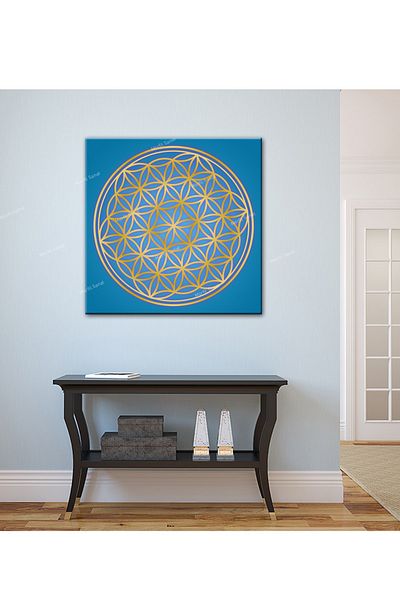 Morfil Sanat Atölyesi Floarea vieții Geometrie sacră Sri Yantra Canvas Print
