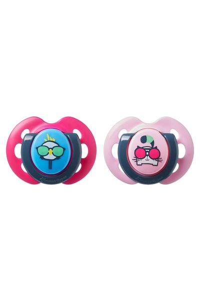 tommee tippee 2X Fun Pacifier 0-6 Months Pink