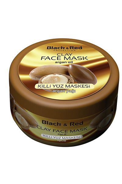Black Red Clay Face Mask Argan 400 gr + 2 Pieces 150 ml Wax