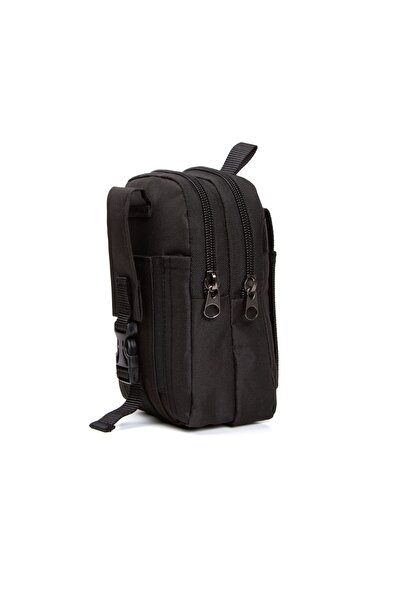Newish Everest Unisex Siyah Erkek Telefon Bölmeli Taktik Kemerlik Çanta (18X11CM)