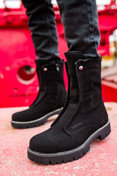 BPM Мъжки ботуши Ch027 Suede St, черни