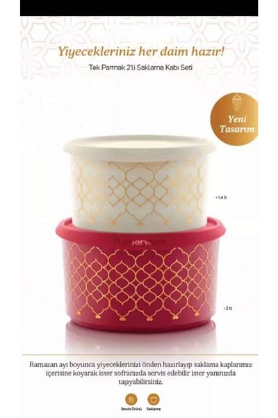 Tupperware Single Finger 2-Piece Storage Container New Design