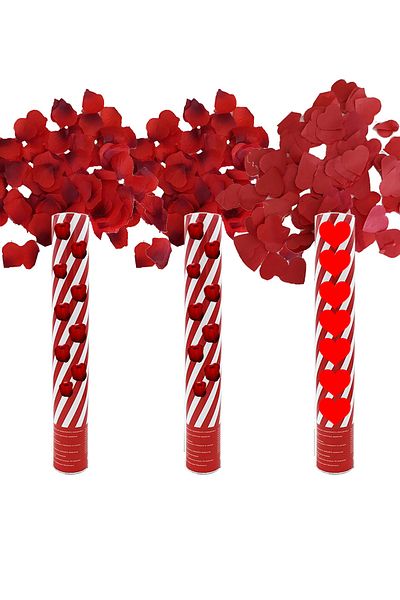 Parti dolabı Romantic Confetti 3 Pieces with 2 Rose Petals - 1 Red Heart (30cm with Dial)