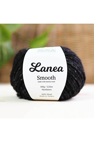 Lanea Smooth Merino Yün Ip / 38 Siyah Kırçıllı