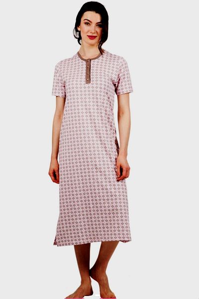 Çift Kaplan Short Sleeve Nightgown