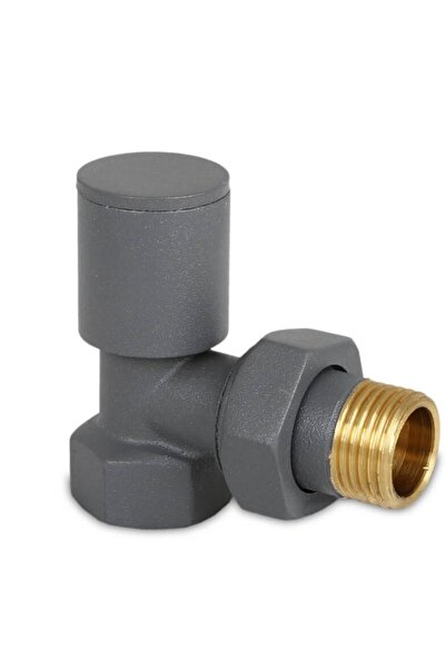 Genel Markalar Radyatör Vanası 1/2'' Antrasit Köşe Metal Volanlı