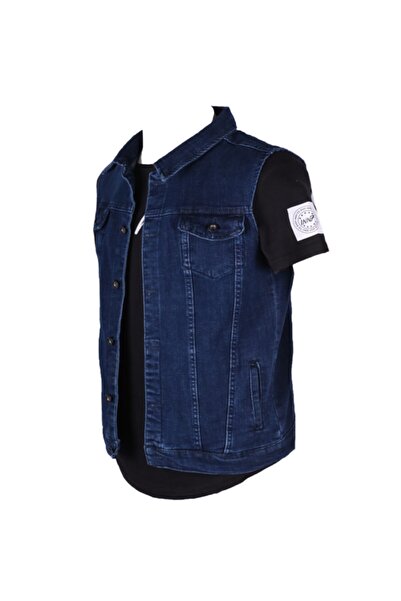 viking's line Vikings Jeans Erkek Denim Trend Yelek Mavi Kot