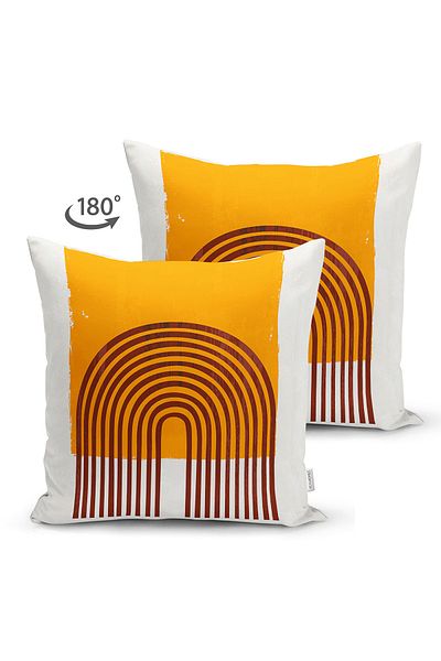 Realhomes Boho Digital Printed Drawing Suede Pillow - Throw Pillow Case