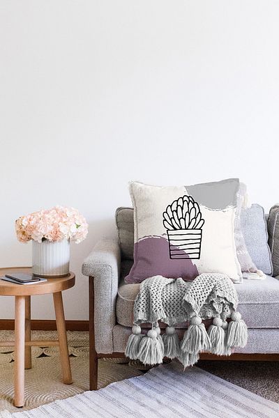 Realhomes Ψηφιακή τυπωμένη μοντέρνα Raschel πλεκτή μαξιλαροθήκη με πολύχρωμο σχέδιο κάκτου δαπέδου