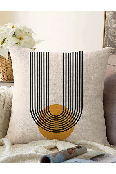 Realhomes Stil abstract Sun Design imprimat digital modern Raschel tricotat pernă Husă de pernă